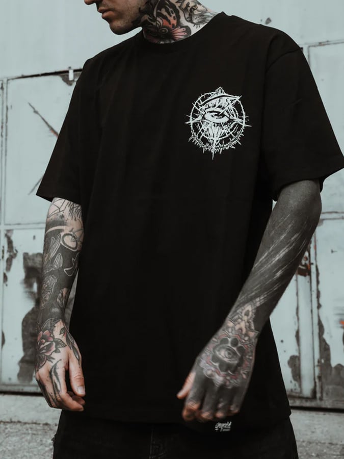 Men's fashion brand printed short-sleeved T-shirt