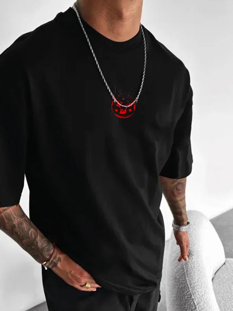 Men's skull short-sleeved T-shirt
