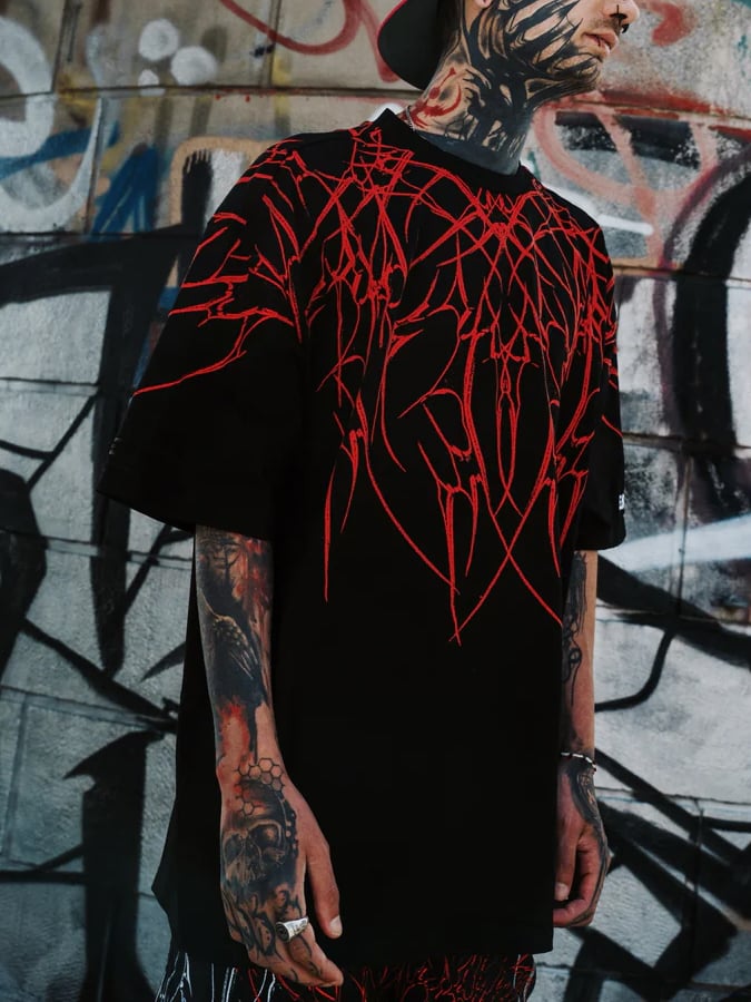 Men's fashion brand printed short-sleeved T-shirt