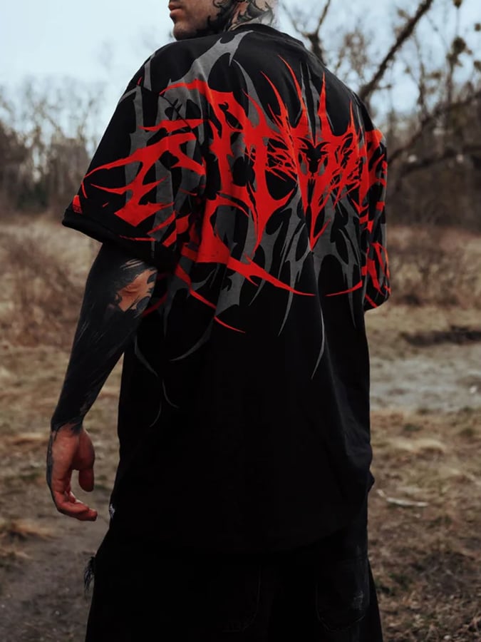 Men's fashion brand printed short-sleeved T-shirt