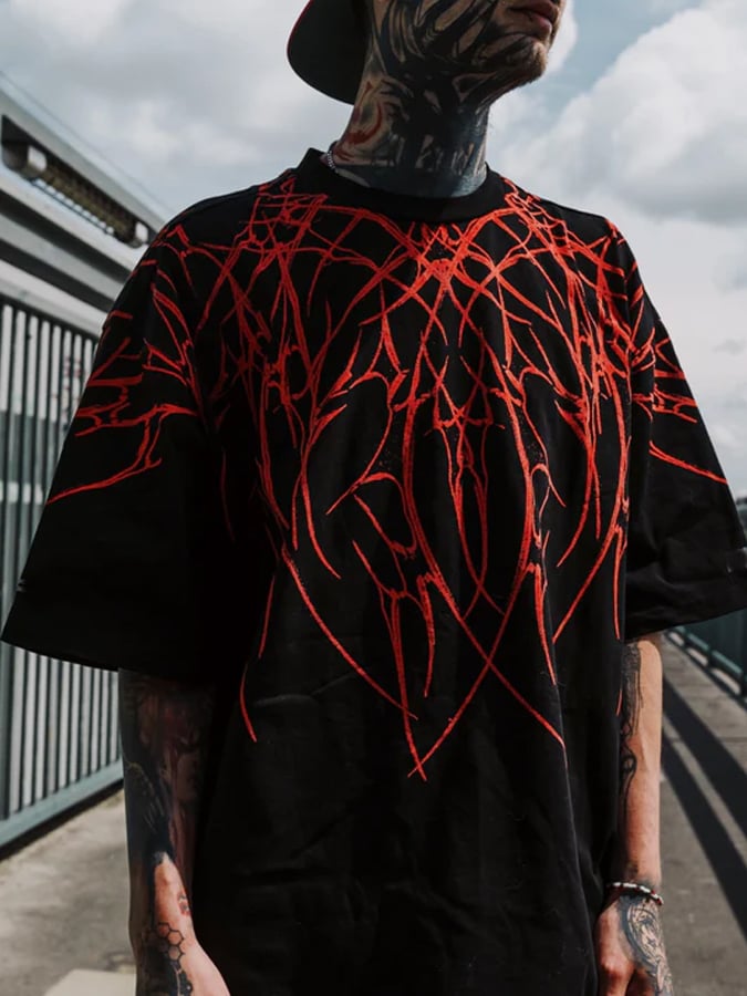 Men's fashion brand printed short-sleeved T-shirt