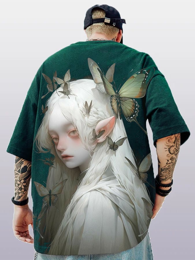 Men's Fashion   Print Casual Short Sleeve T-Shirt