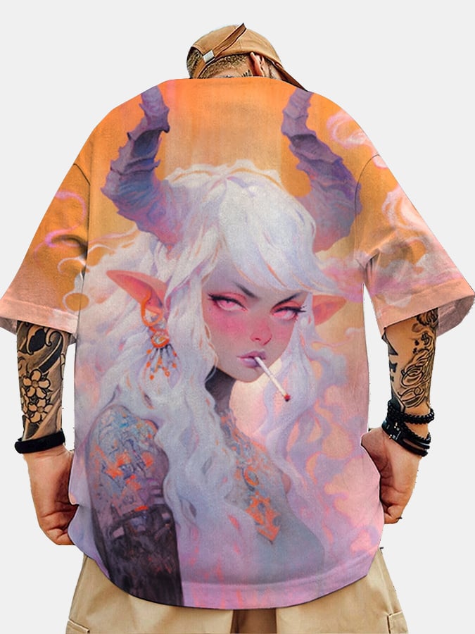 Men's Fashion   Print Casual Short Sleeve T-Shirt