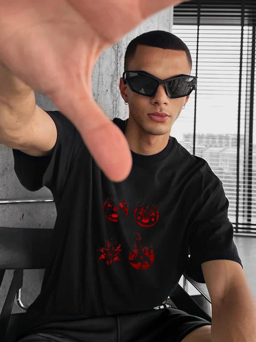 Men's   skull short-sleeved T-shirt