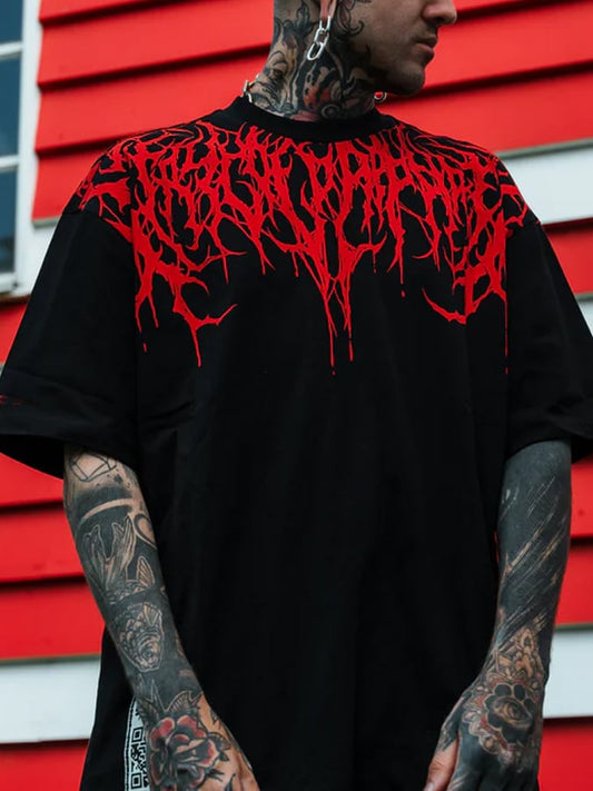 Men's fashion brand printed short-sleeved T-shirt