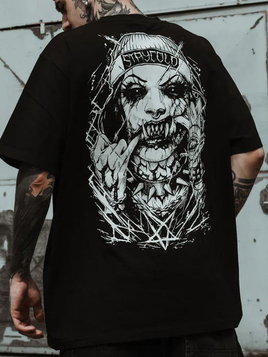 Men's fashion brand printed short-sleeved T-shirt