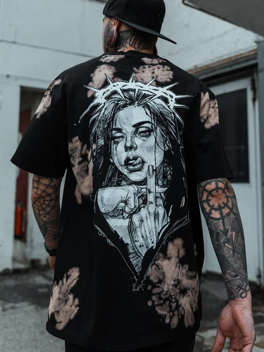 Men's fashion brand printed short-sleeved T-shirt