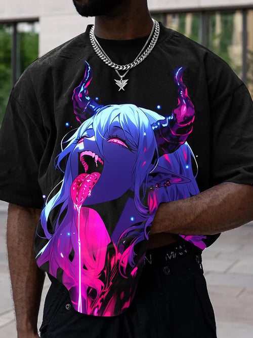 Men's Fashion   Print Casual Short Sleeve T-Shirt