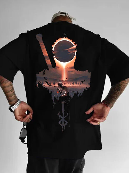 Men's   skull short-sleeved T-shirt