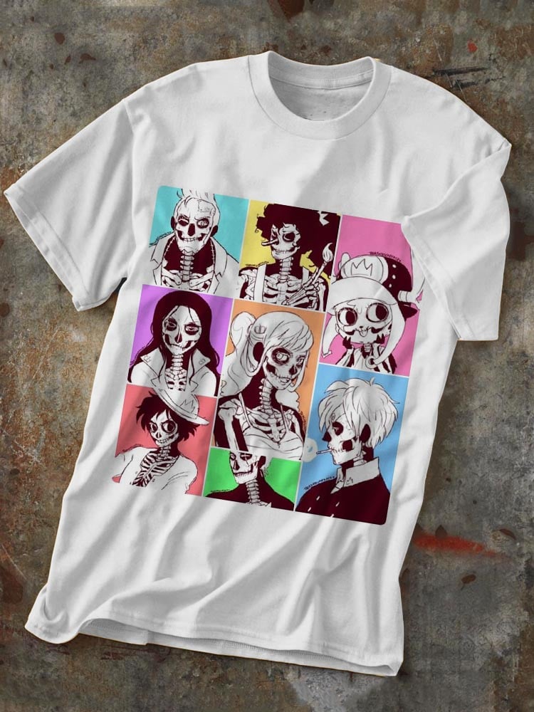 Men's skull short-sleeved T-shirt