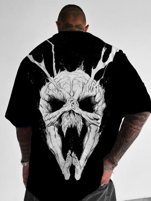Men's skull short-sleeved T-shirt
